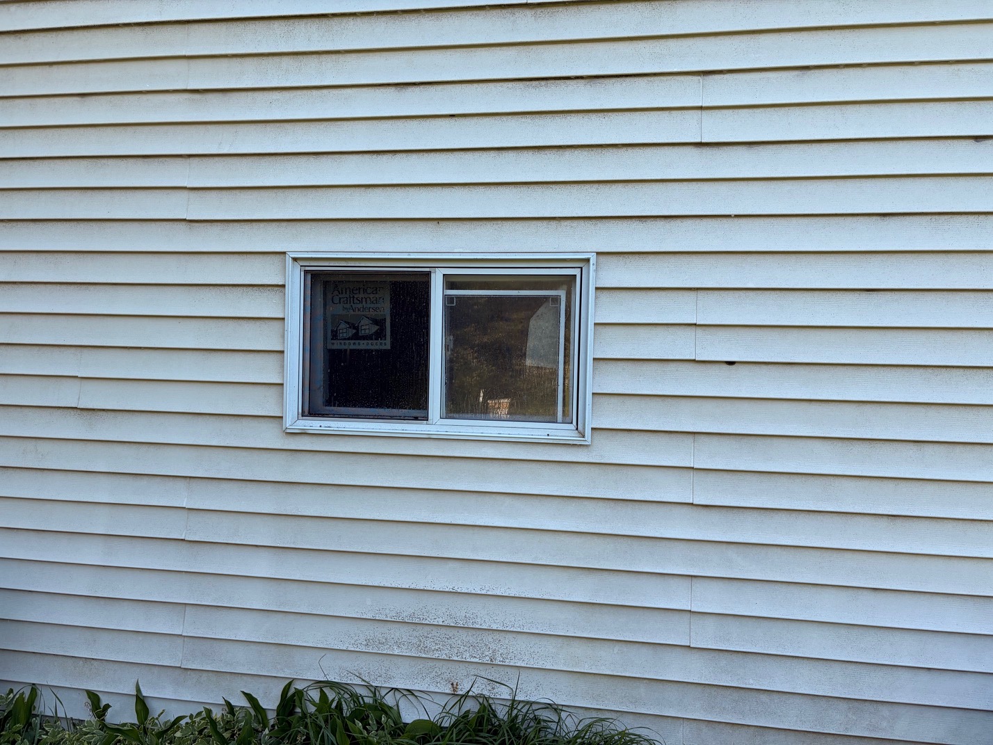 Stained siding before soft wash
